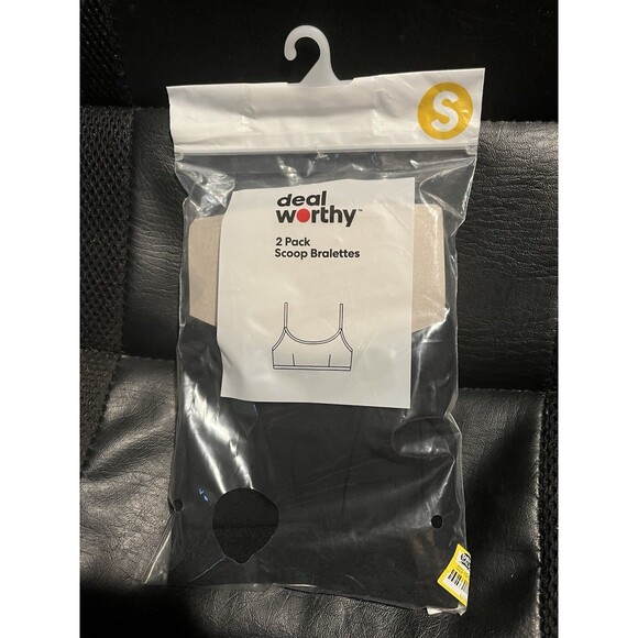 Women's 2pk Cotton Blend Scoop Back Bralette Black/Heathered Gray Size Small - Picture 5 of 8